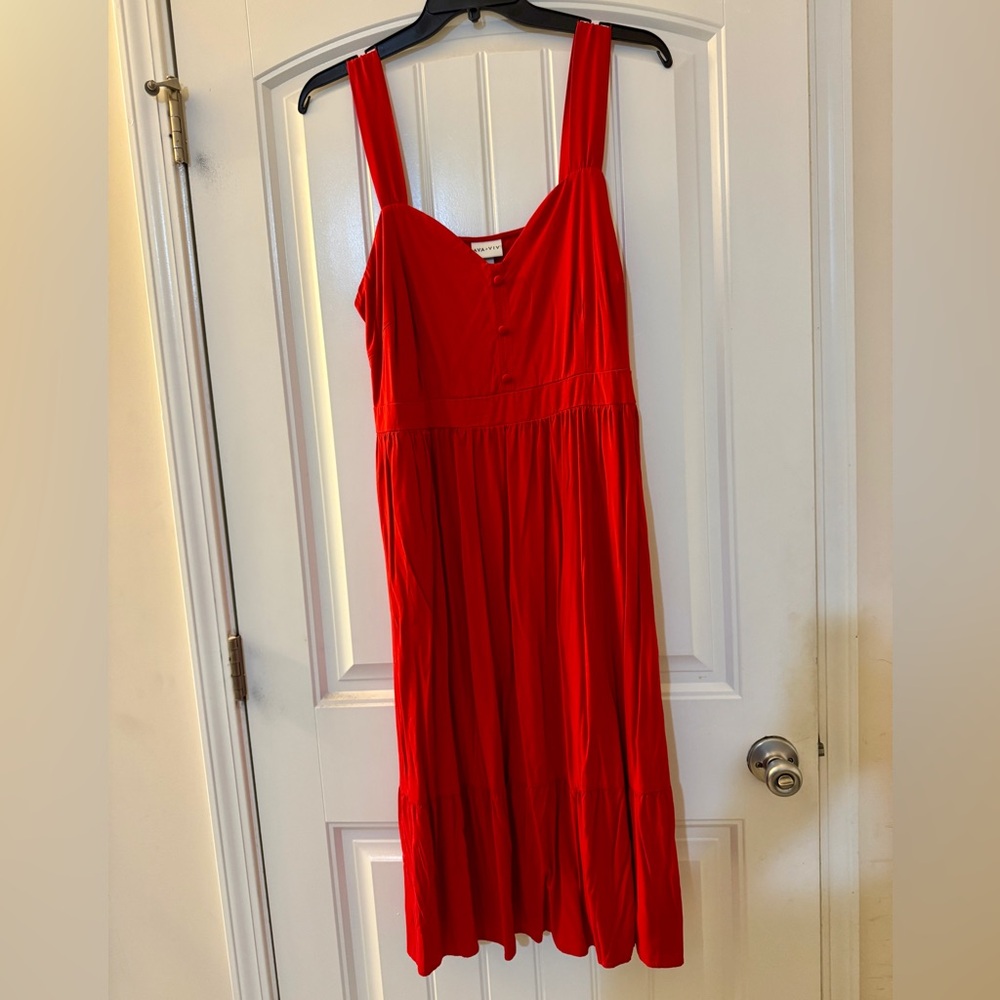 Ava & Viv Plus Red Sleeveless Sundress Size 1X